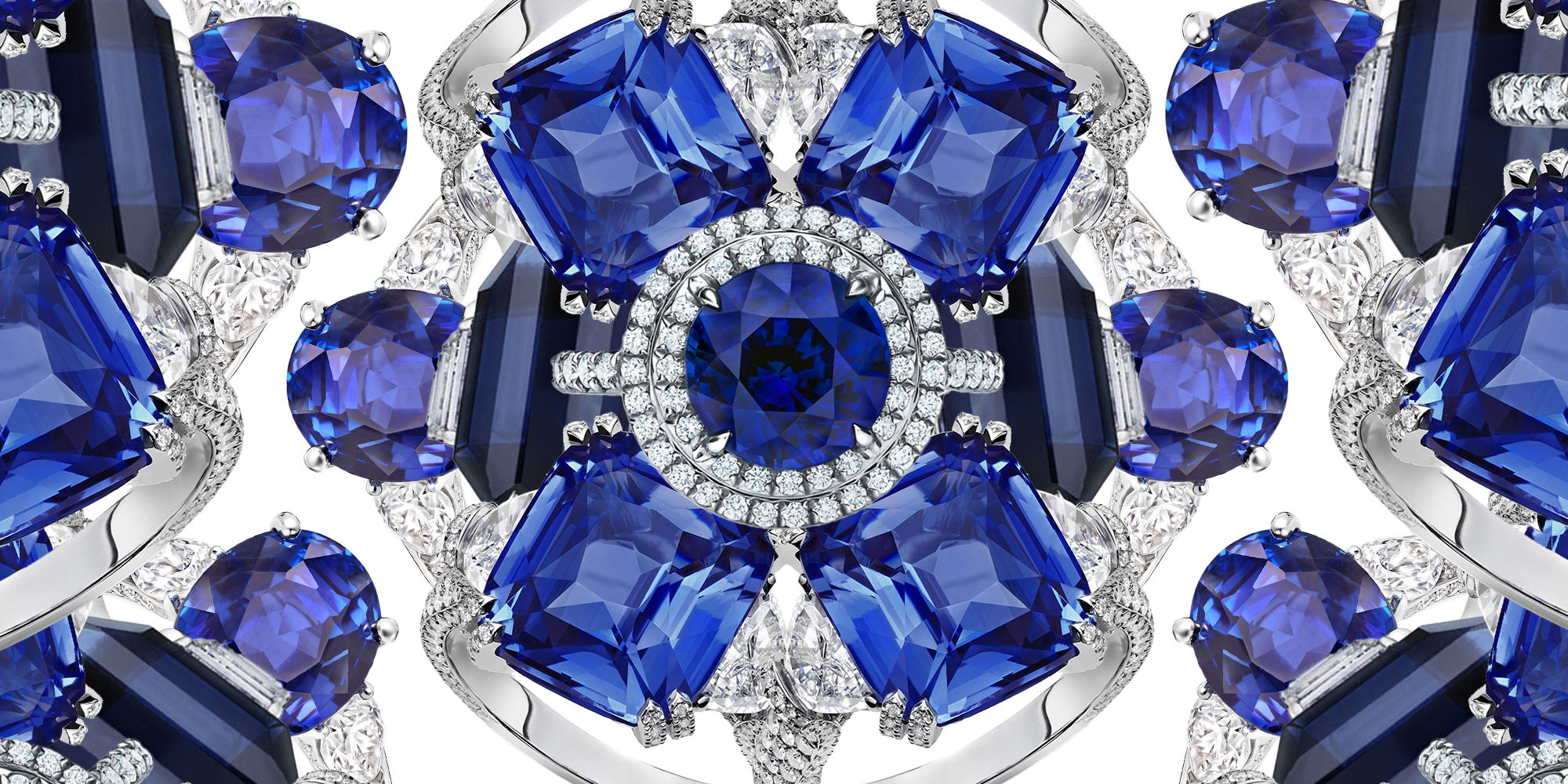 Art Deco Inspired Montana Sapphire Engagement Ring